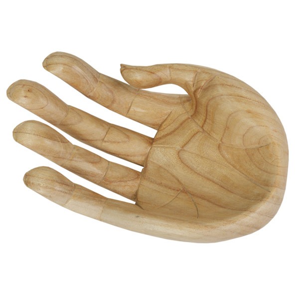 Wooden Hand Bowl Natural Finish - Click Image to Close